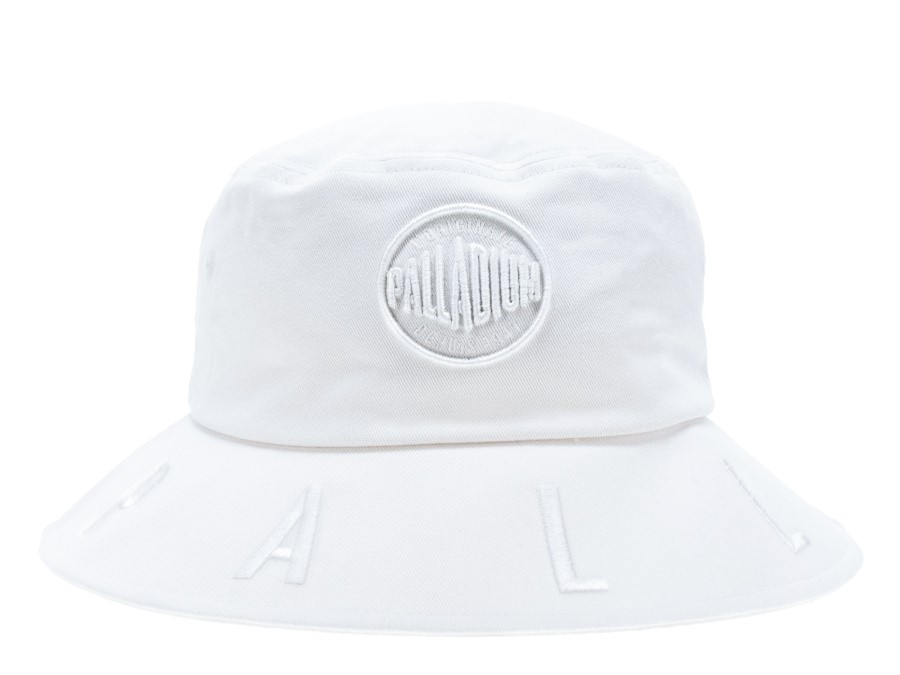 Palladium Bucket Hat Logo Edge White