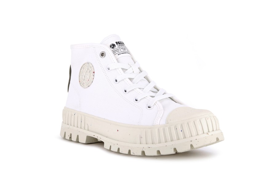 Palladium Pallashock Mid Organic Star White