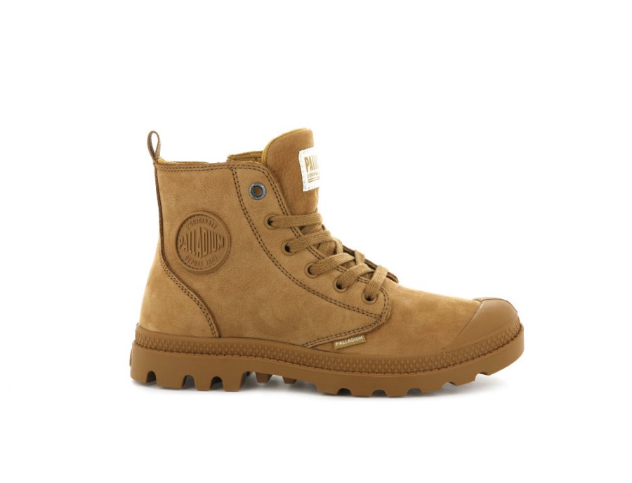 Palladium Pampa Hi Zip Nubuck Amber Gold