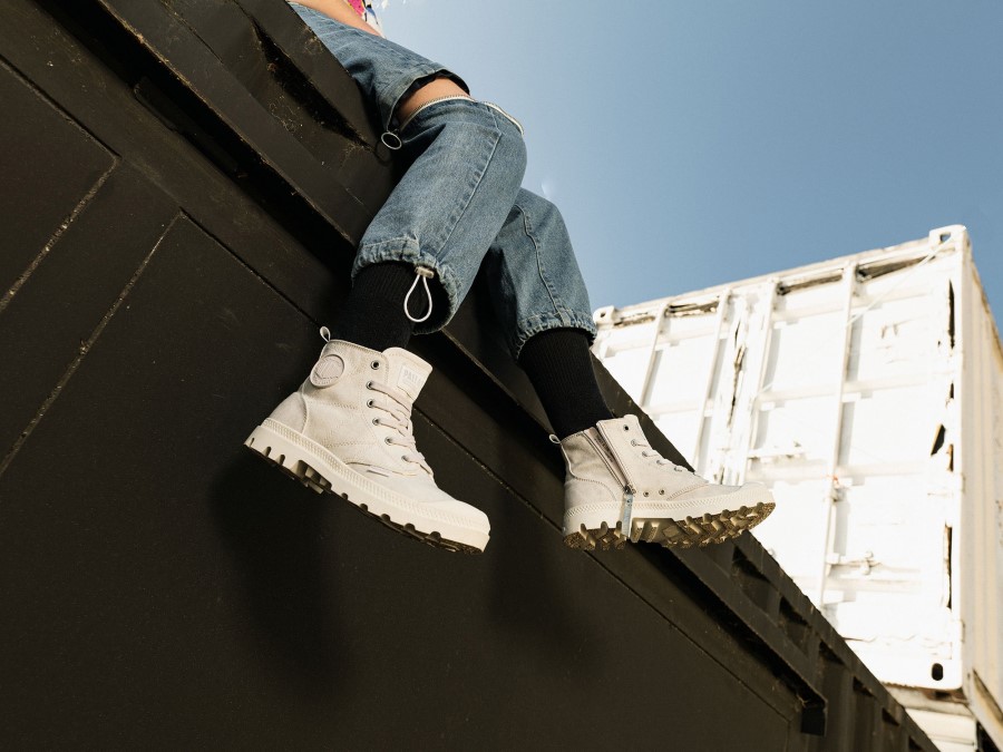 Palladium Pampa Zip Desertwash Star White