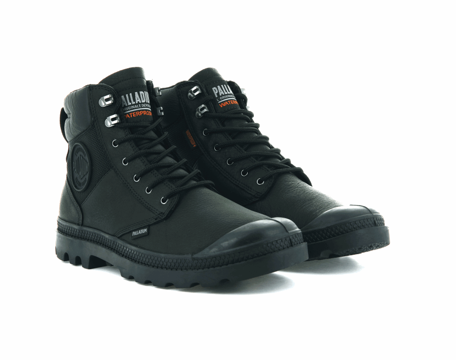 Palladium Pampa Shield Wp Lth Black