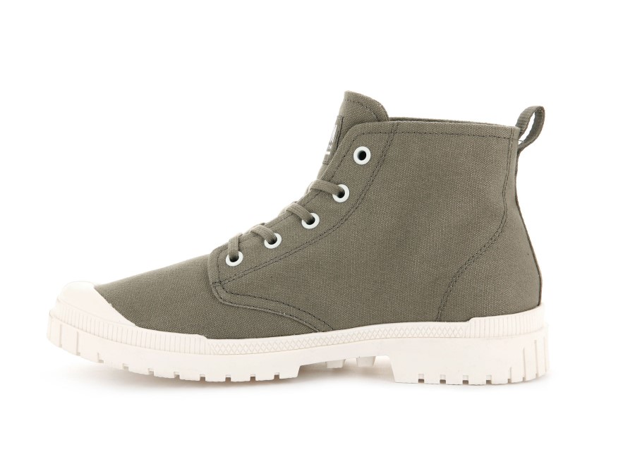 Palladium Pampa Sp20 Hi Canvas Dusky Green Marshmallow