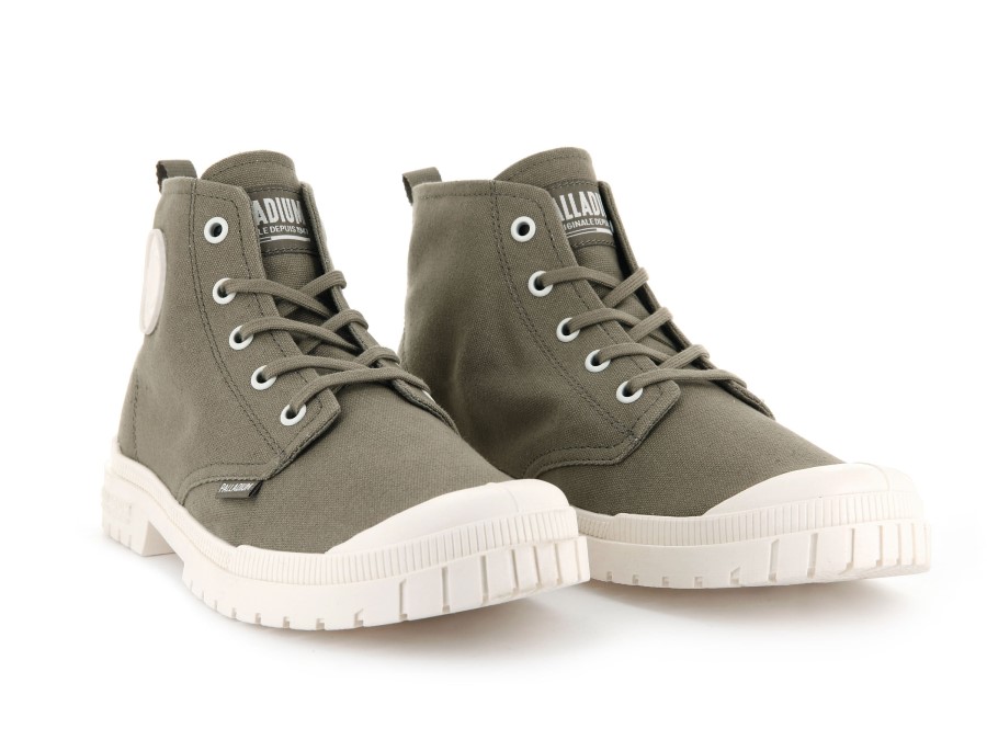 Palladium Pampa Sp20 Hi Canvas Dusky Green Marshmallow